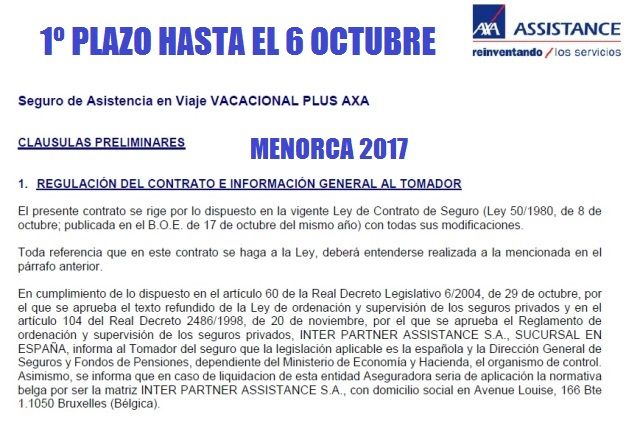 1º Plazo hasta el 6 de octubre